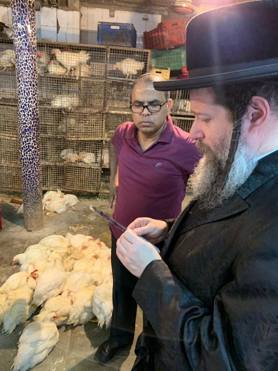 האדמו&quot;ר בבדיקת סכינים בהודו. צילום: פרטי