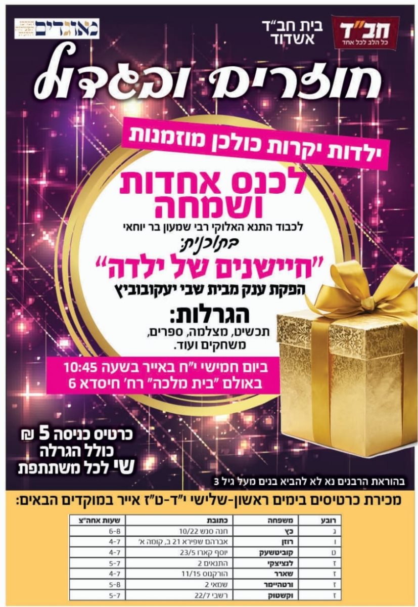 ואמרתם כה לחי. מודעת התהלוכה