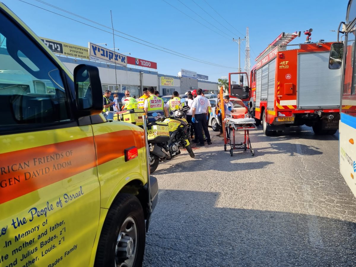 זירת התאונה. קרדיט: מד&quot;א אשדוד