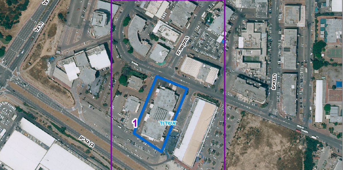 מיקום התכנית בתצלום אווירי - מתוך המסמכים בוועדה המחוזית