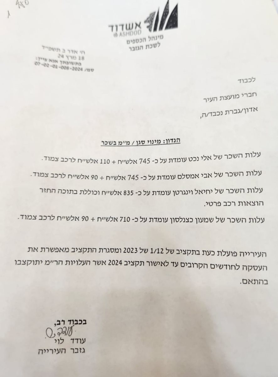 מסמך ההזמנה למועצה היום