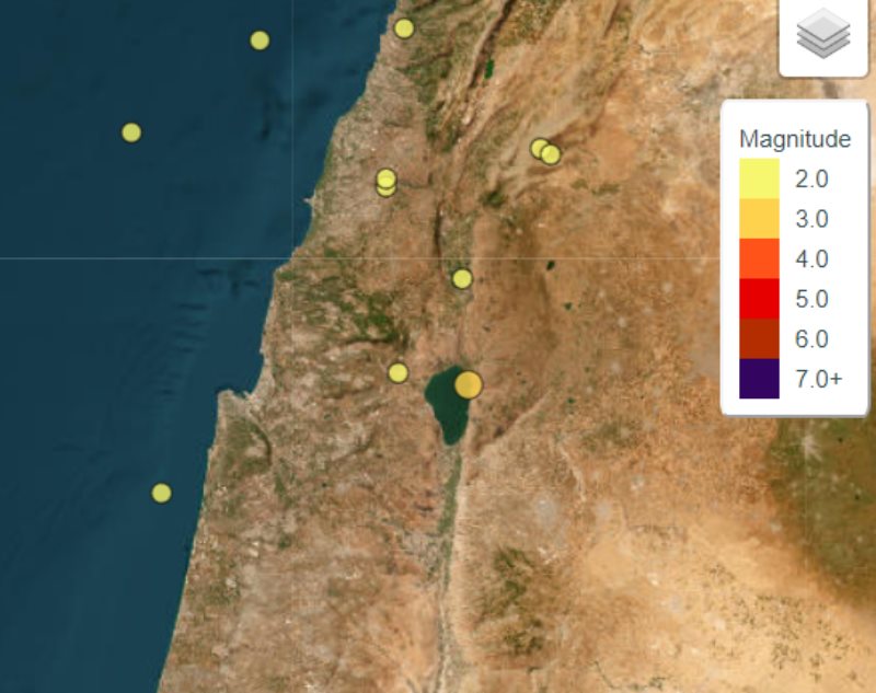 רעידות אחרונות באיזורינו (מאתר אגף הסייסמולוגיה)