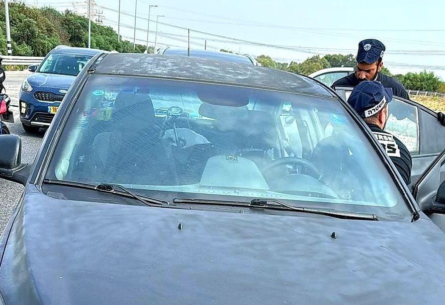 צילום מתפיסת הרכב - דוברות המשטרה