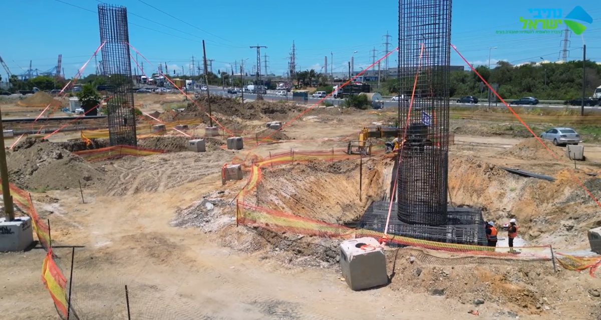 ההתקדמות בעבודות על מחלפי בני ברית וניר גלים - מתוך סרטון משרד התחבורה