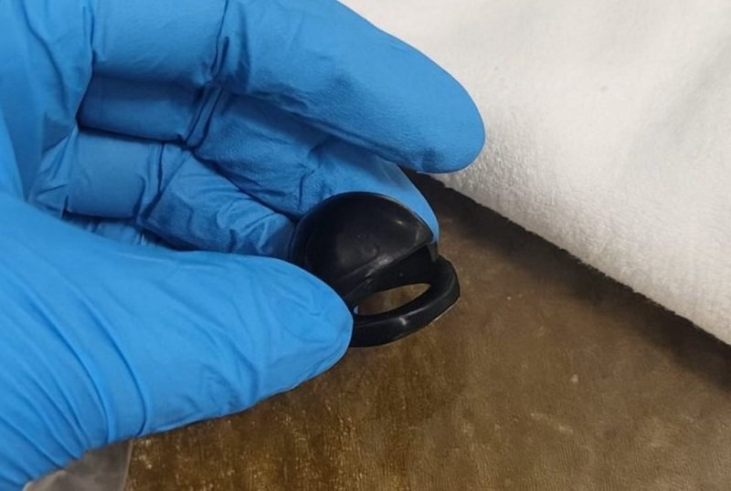 חתיכת הצעצוע אותה בלעה התינוקת (צילום: מד&quot;א הצלה דרום)