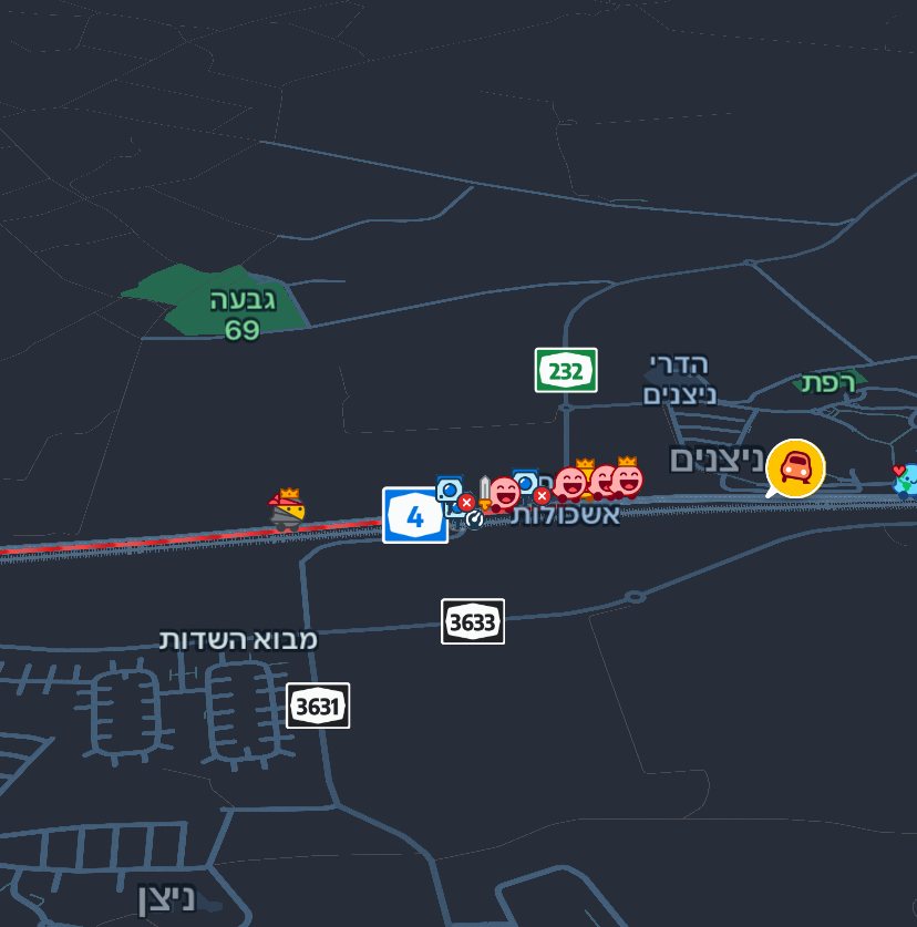 ומיד לאחר צומת אשכולות לכיוון אשקלון, הכל משתחרר