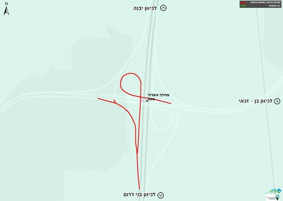 מפת העבודות. נתיבי ישראל