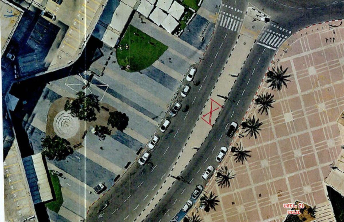 הצילום האווירי למקום בו חנה גזית - כפי שהוצג בבית המשפט