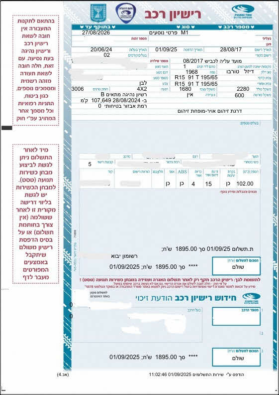 רשיון הרכב