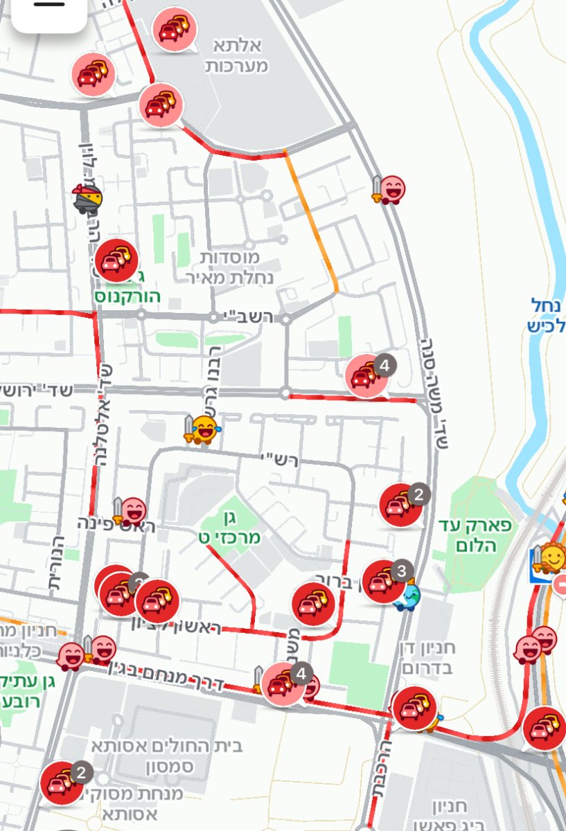 כך זה נראה באפליקציית וייז