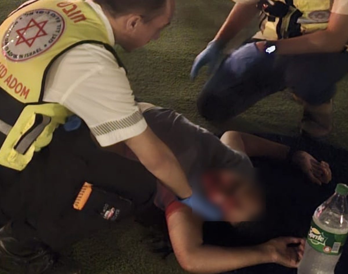 הילדה מטופלת בזירה ע"י צוותי מד"א (באדיבות המשפחה)
