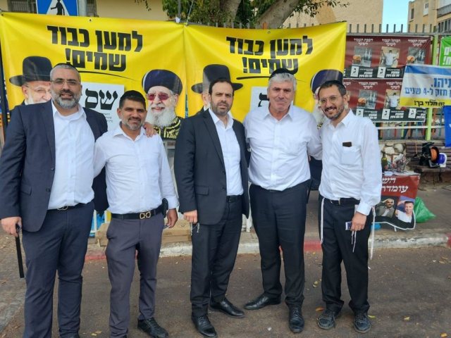 ניצחון מכריע. אבי אמסלם ביום הבחירות. שס