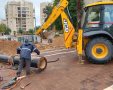 העבודות על קו הביוב השבוע (צילום: עיריית אשדוד)