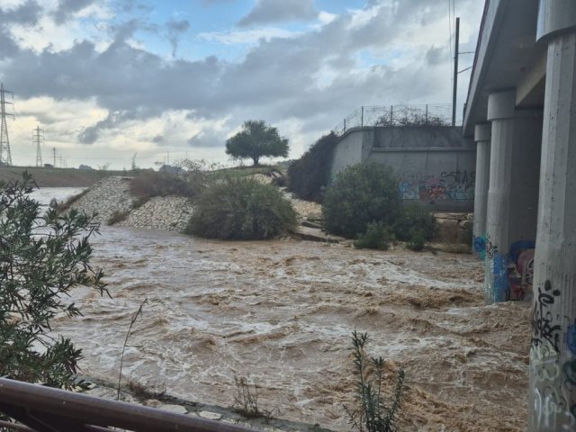 הזרימות בנחל לכיש בבוקר יום שלישי (צילום אלדה נתנאל)