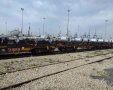 מטען בפלדה בדרכו לרכבת. נמל אשדוד