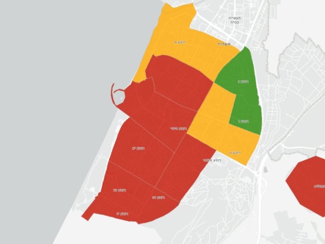 מפת הרמזור של אשדוד