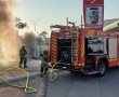 אוטובוס עלה באש בתחנת דלק באזור התעשייה הצפוני 