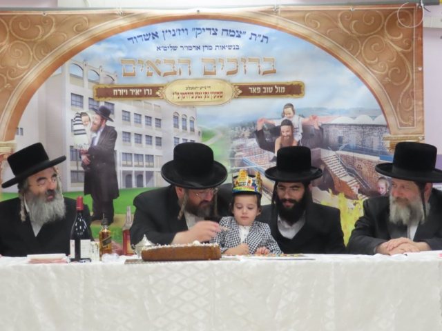 הכנסת נכדו של האדמור משאץ לתת. צילום: מוסדות שאץ