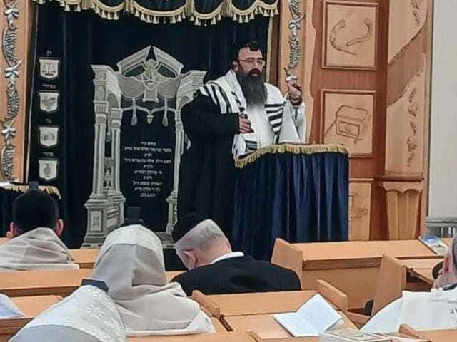 הדב דוד מלכה בתפילה. מ מיכאלי