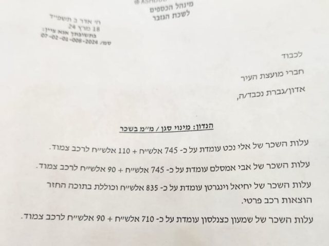 מסמך ההזמנה למועצה היום