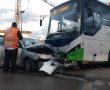 פצועים בתאונה בין אוטובוס לרכב פרטי באשדוד