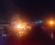 סירה עלתה באש במרינה באשדוד (וידאו)