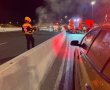 הלילה: רכב עלה באש במחלף אשדוד