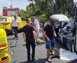 משאית התנגשה ברכב שעמד בשול הדרך; הנהג נפצע קשה